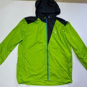 Spyder Men’s XXL Lightweight Hooded Windbreaker Jacket – florescent